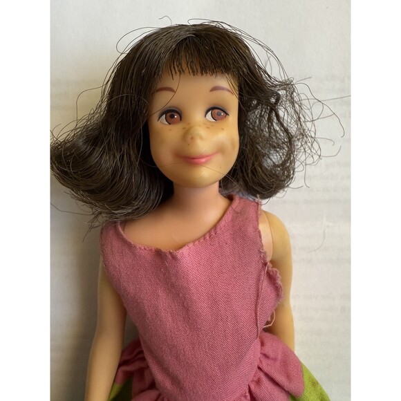 VINTAGE Brunette SKOOTER Doll Skipper’s Friend 1963 Mattel Barbie Original Dress - Picture 1 of 13